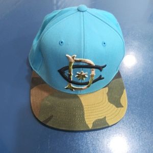 DC camo and blue fitted cap